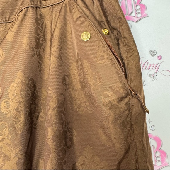 Westbeach snow pants brown paisley shimmer pattern gold hardware ski snowboard - Picture 7 of 17